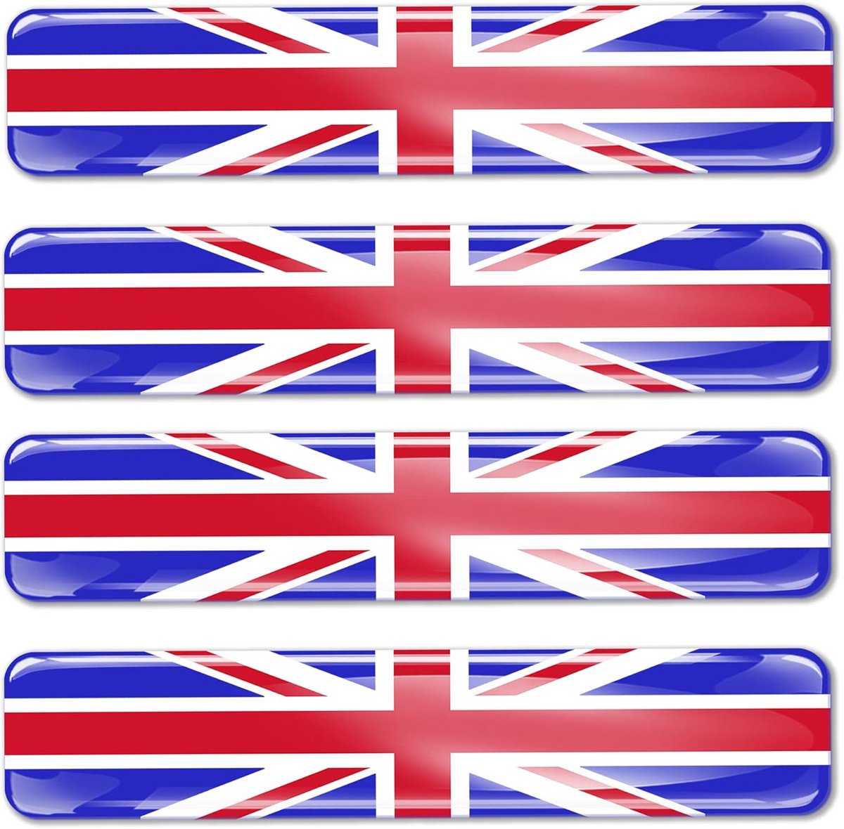 4x 3D Gel Siliconen Sticker Groot-Brittannië Vlag Auto Decal