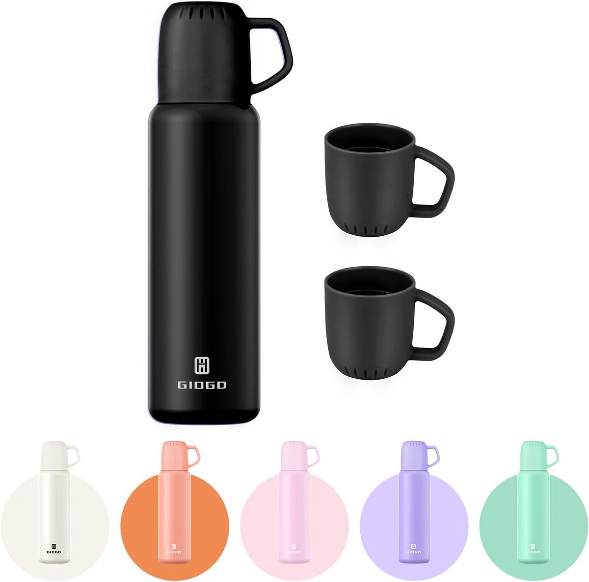Thermosfles met Beker 650ml - Vacuüm Geïsoleerde Fles voor Warme en Koude Dranken