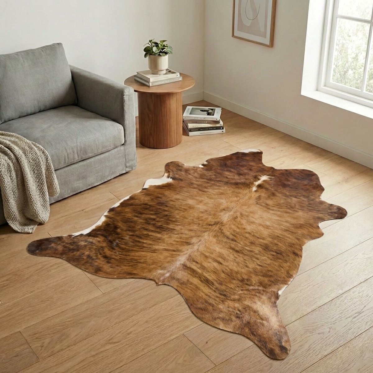 Koeienhuid Vloerkleed - Effen-solid - 220 x 180 cm - Koeienkleed / Koeienvel / Dierenvel / Dierenhuid / Koehuid Tapijt