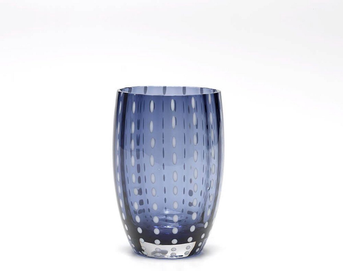Set van 6 Handgemaakte Gekleurde Glazen Tumblers - Transparant Glas
