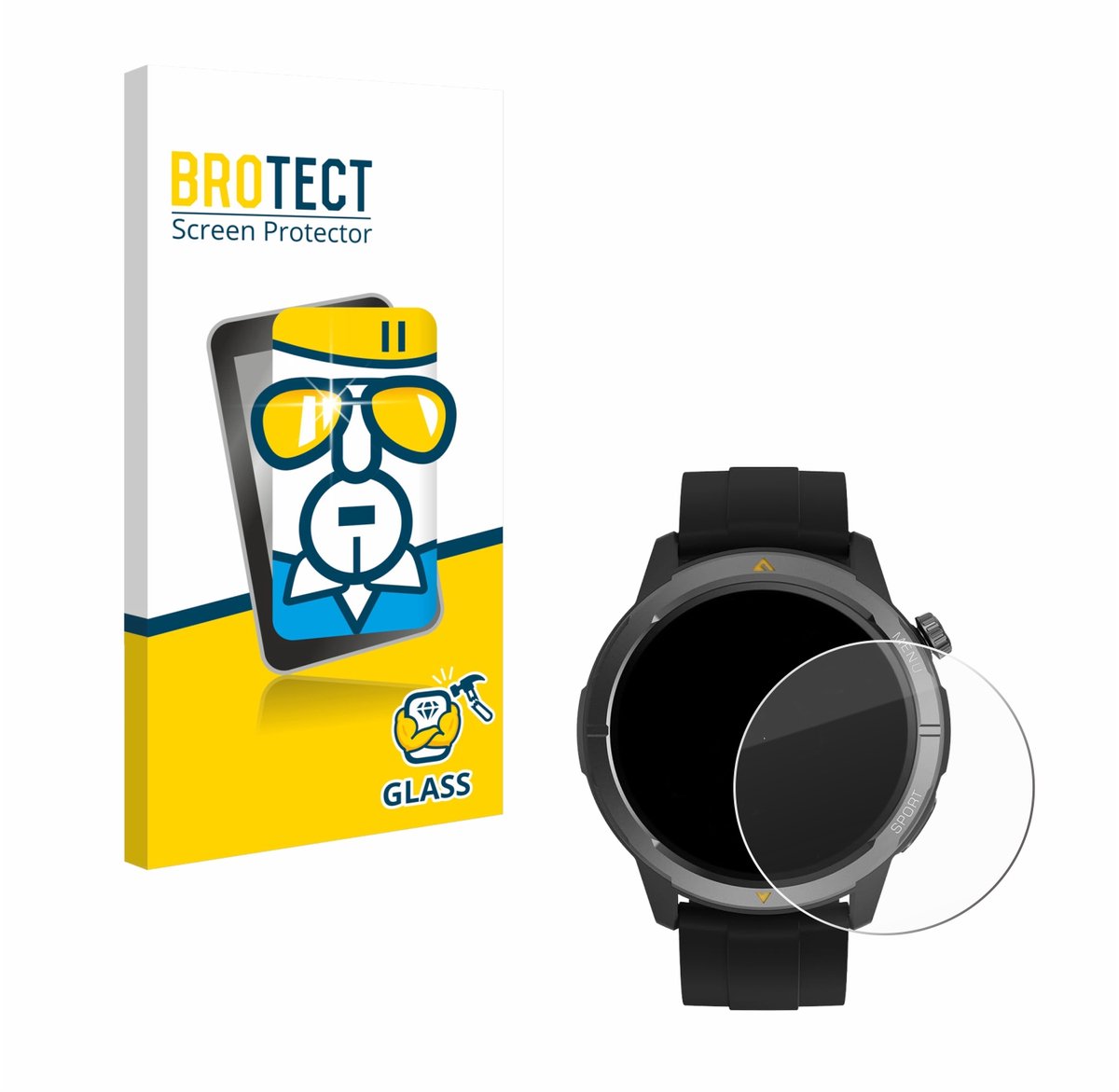 BROTECT - Glas Screenprotector voor AGM Legion Watch 1.43" - Gehard Beschermglas 9H
