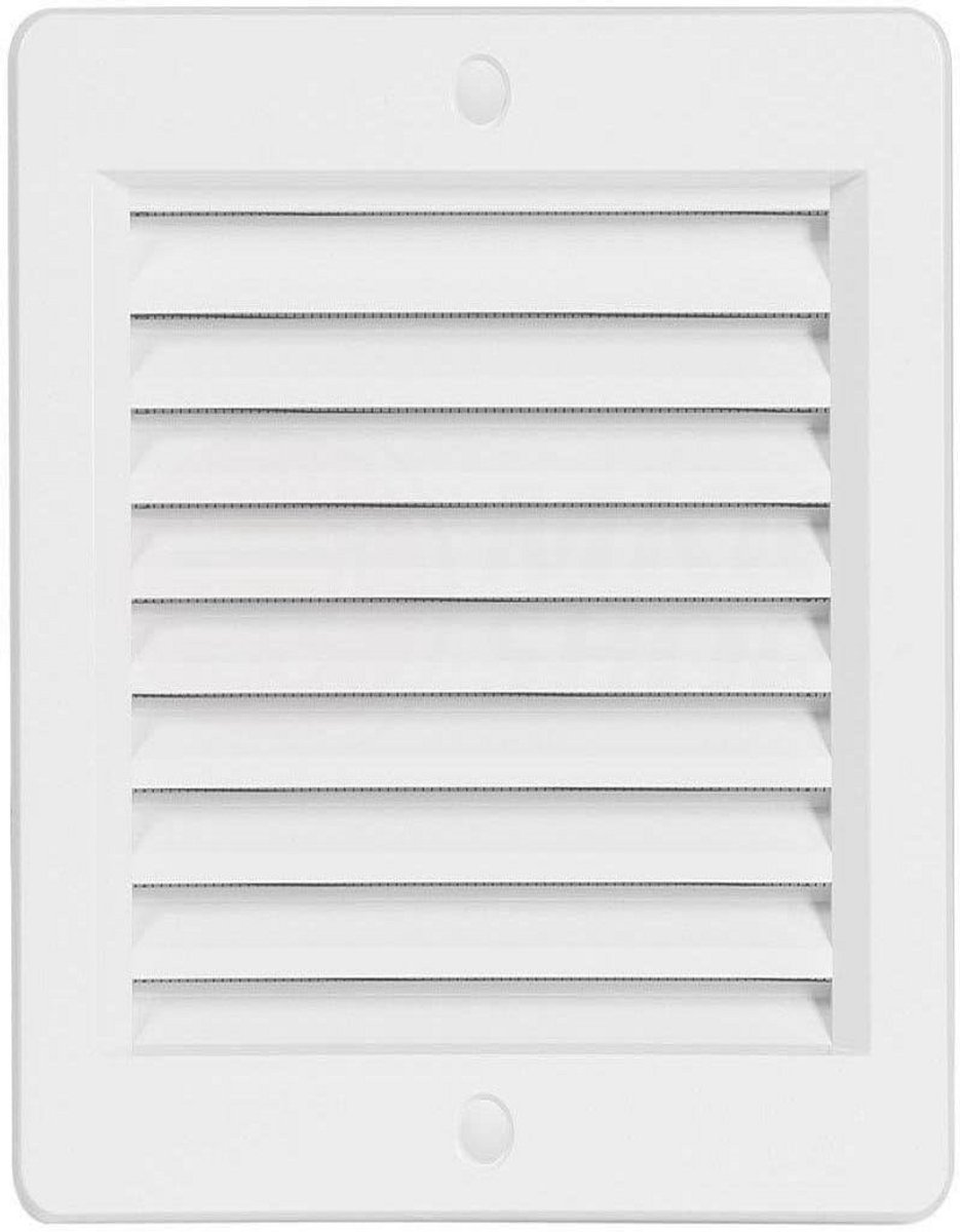Ventilatierooster met insectenhor en weerbescherming - Wit en Bruin - 150x200 mm