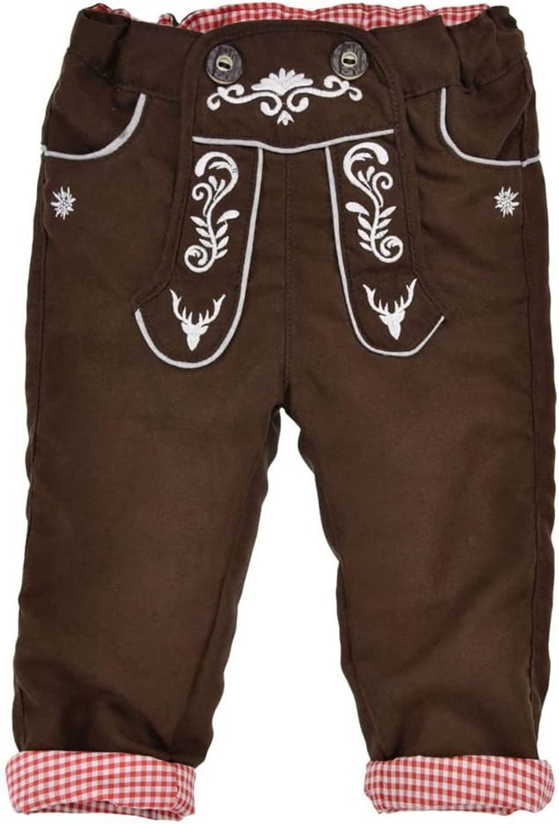Baby Lederhosenlook Broek Gevoerd Klederdrachtmode Voor Baby's en Peuters