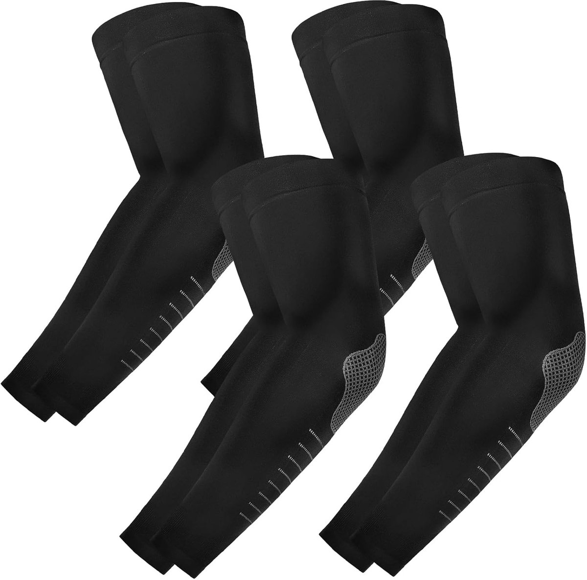 Set van 4 UV-Beschermende Armwarmers voor Sport en Zomer - UPF 50+ Compressie Mouwen