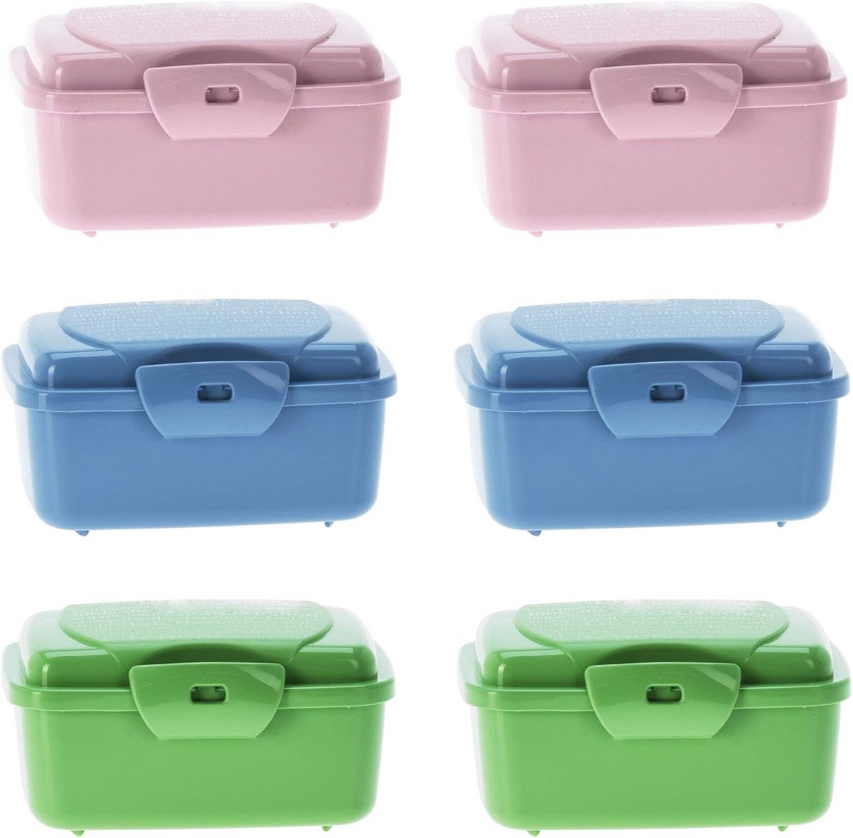 6x Mini Voorraaddozen 350 ml - Snackboxen met Vakjes voor Fruit en Groenten