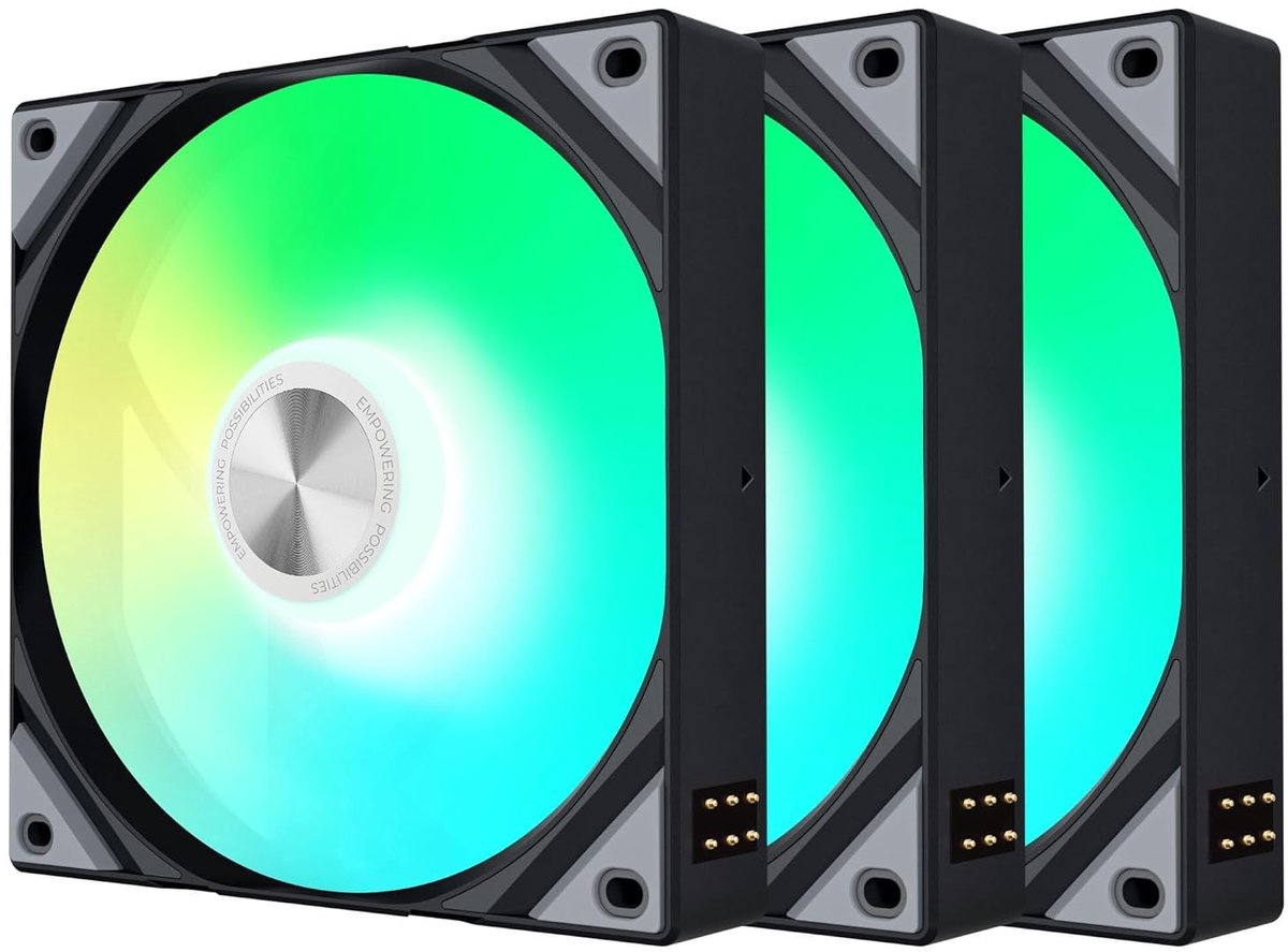 PC Ventilatoren Set - RGB Fans - Efficiënte Koeling - Omgekeerde Bladen - 120mm - Zwart