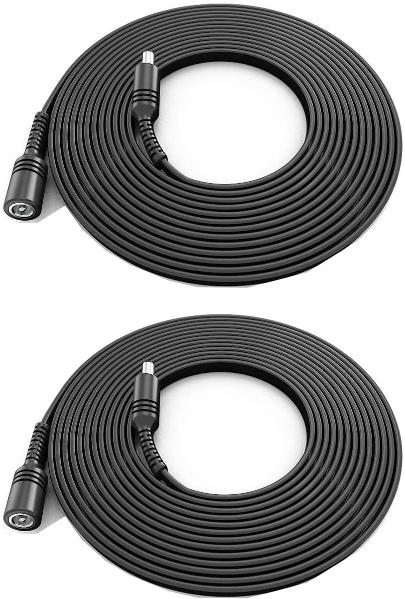 2x 6 meter DC Verlengkabels 5.5mm x 2.1mm voor CCTV Camera en LED Strip
