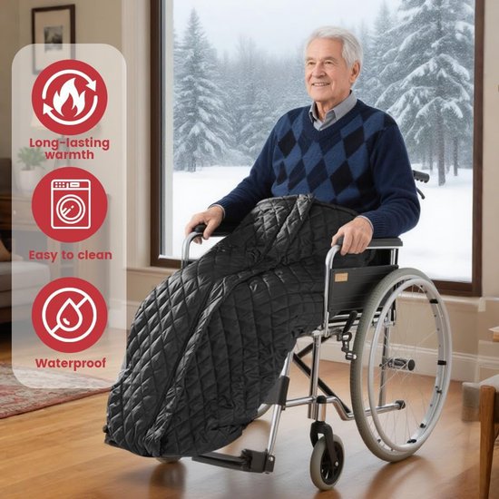 Warme en Dikke Universele Voetenzak voor Rolstoelen - Winddicht Zwart van Merkloos — afbeelding 3