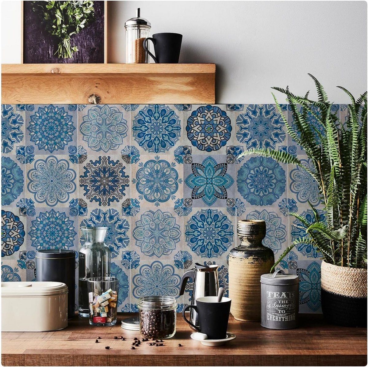 Zelfklevende Marokkaanse Wandtegels Sticker Set - Waterdicht & Oliebestendig voor Keuken e