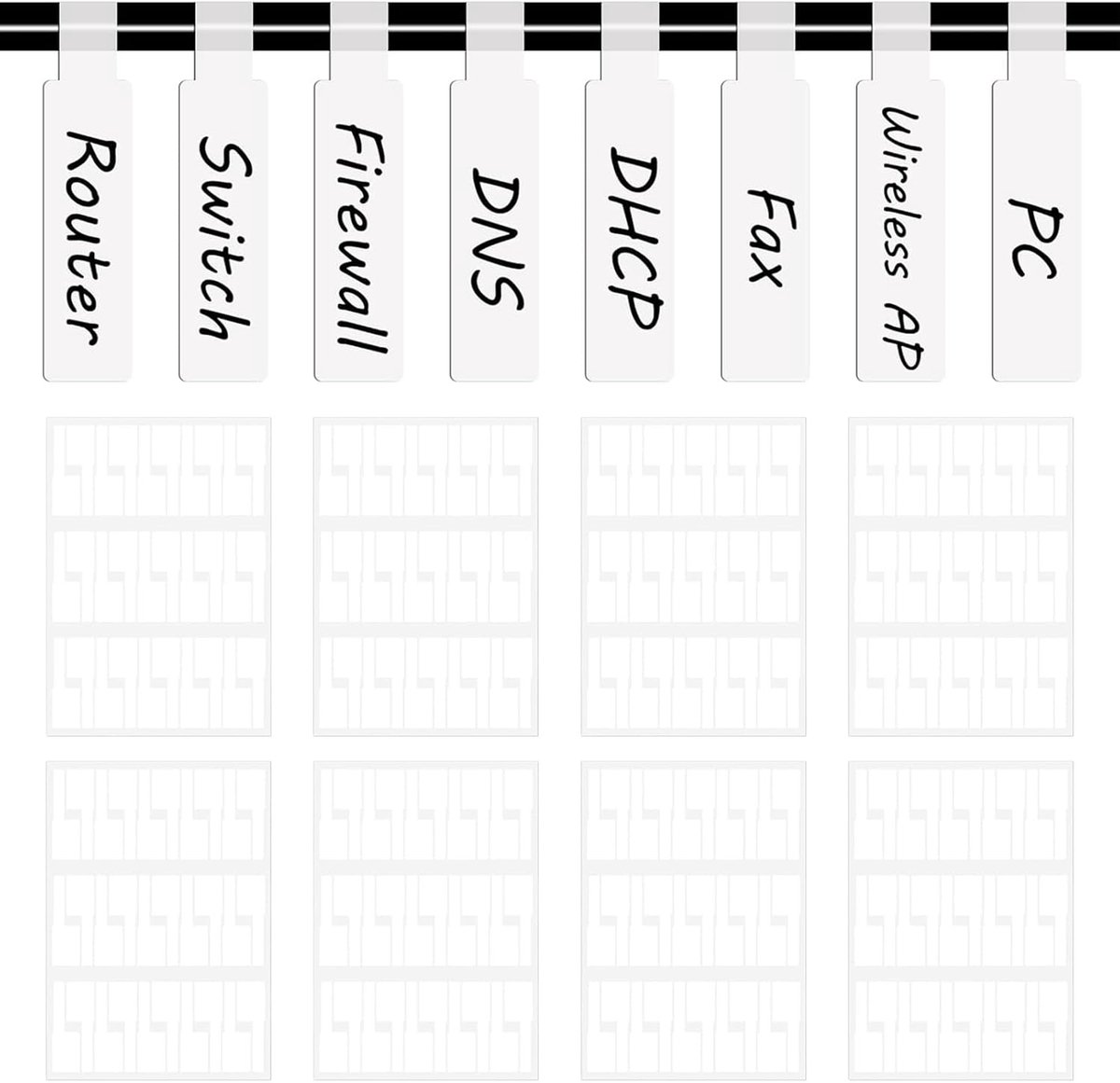 Zelfklevende Kabelstickers Wit Waterdicht Set 240 Stuks