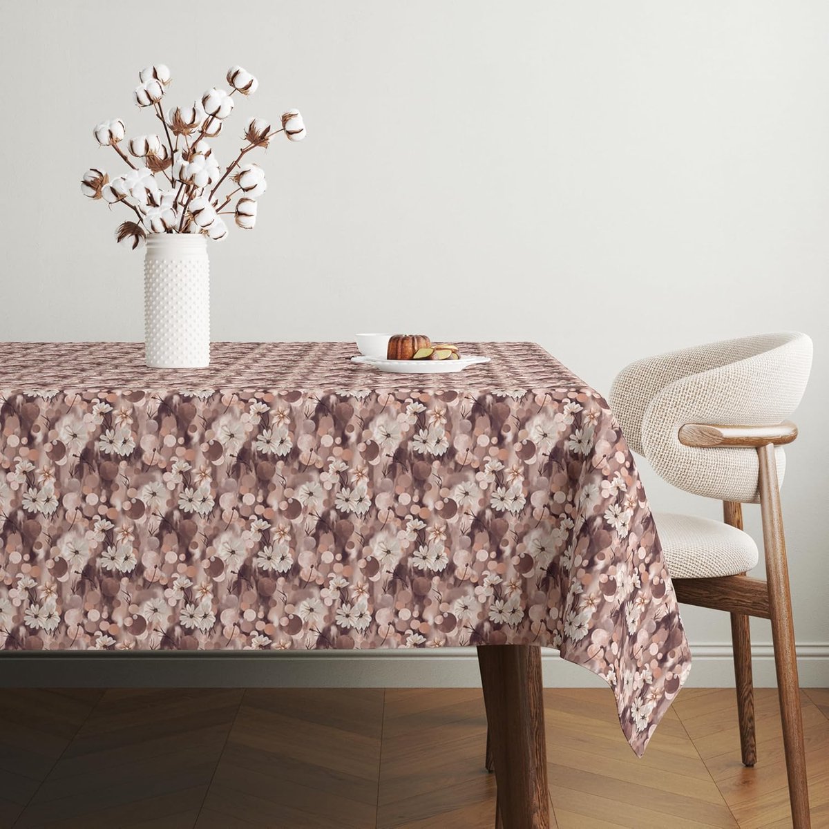 Olieverf tafelkleed rechthoekig bruin 250 x 140 cm vuilafstotend