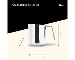 RVS Melkopschuimkan 350 ml - Professionele Barista Schenkkan