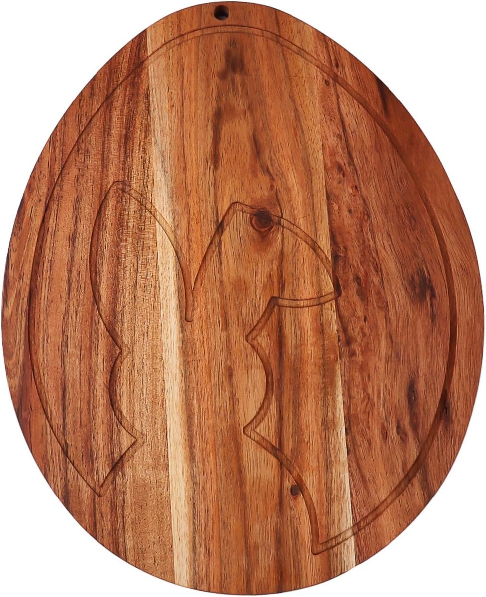 Houten Serveerplank Ei Vormig Hout Snijplank met Rand voor Kaas en Hapjes