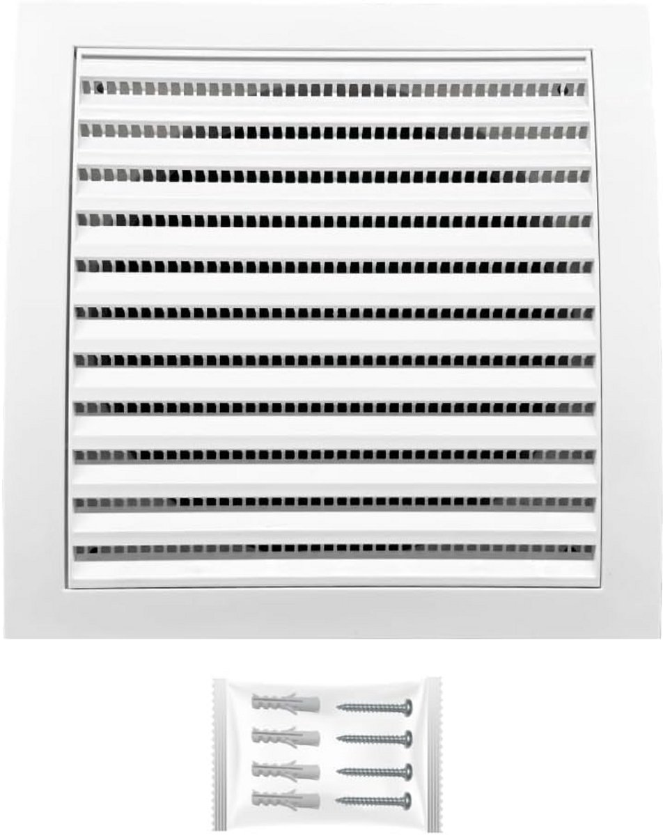 Vierkant Ventilatierooster 150 x 150 mm met Insectenwering en Weerbestendige Afwerking