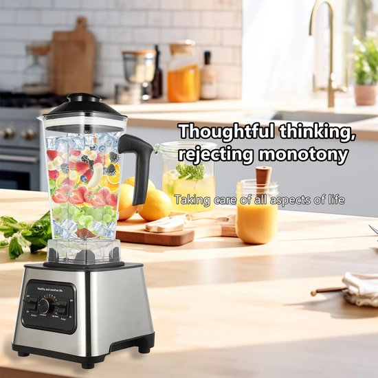 Allero Blender - Blender Smoothie - Blenders - 6000W - 2-in-1 - 2,5 Liter - 4 RVS Messen - 9 Snelheden - Ook Bevroren - 220V van Merkloos — afbeelding 3