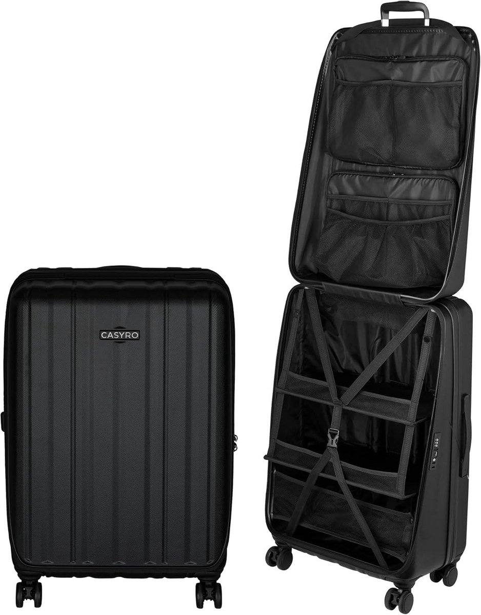 Openklapbare Koffer - Harde Trolley met 4 Wielen en 120L Capaciteit - Ideaal als Kledingkast