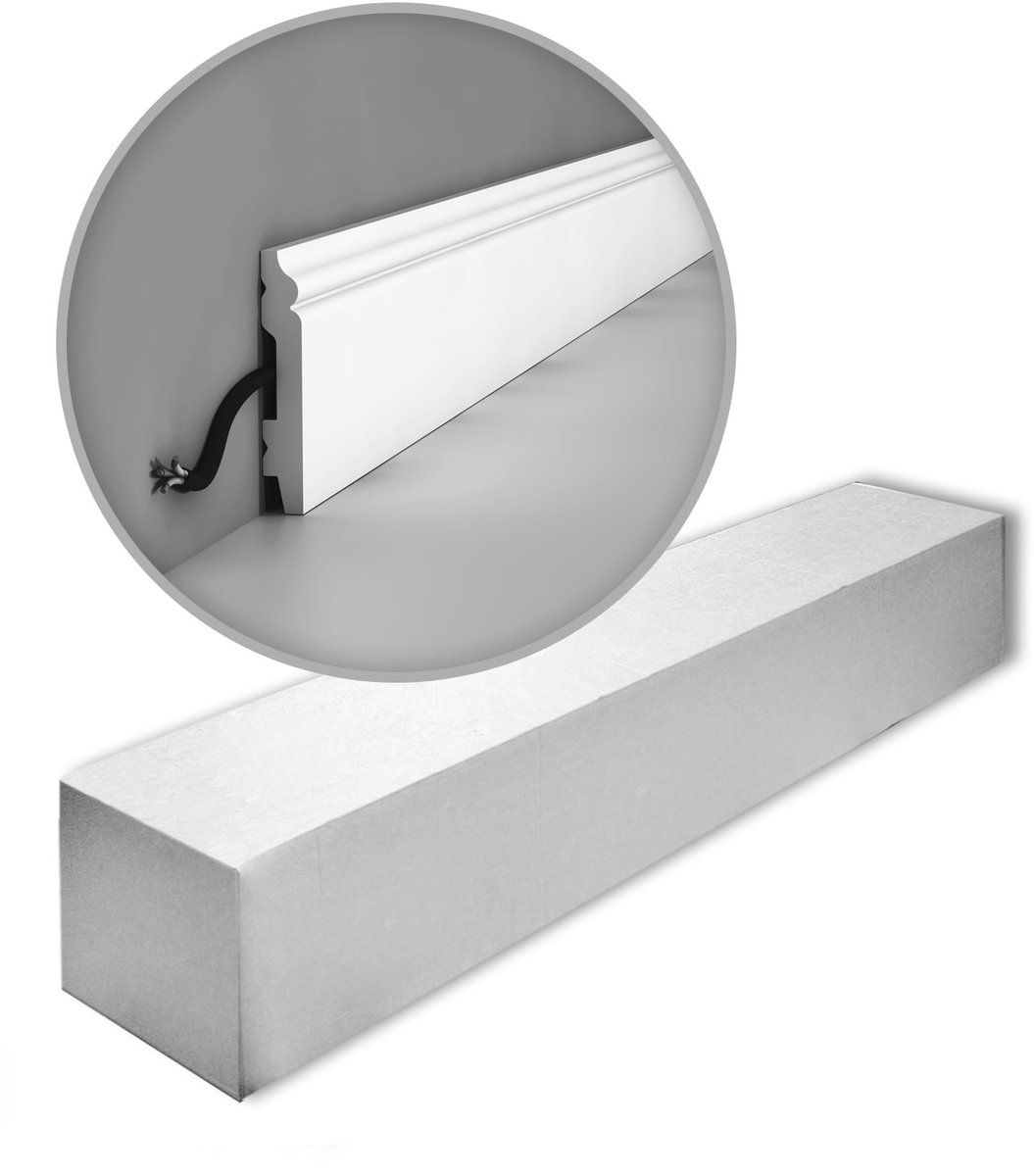 1 doos 16 mulitifunctionele stootvaste Plinten Origineel Orac Decor SX165 AXXENT oerdegelijk kabelduct lijstwerk kabelkanalen 32 m