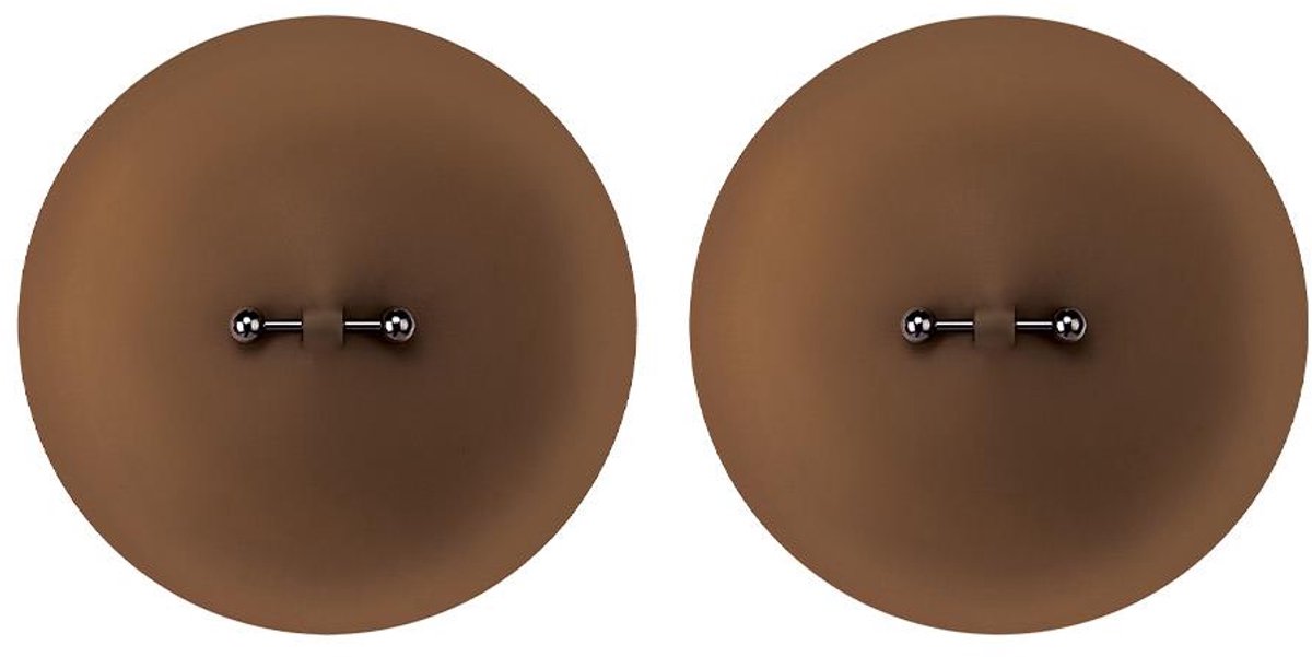 Peekaboo Sexy Peekaboos siliconen Pierced tepel Covers, Brown - Bruin