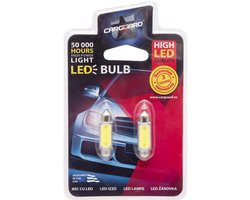 2x LED Autolamp Sofit 36mm - 150 Lumen 6000K - SMD 3W 12V - Lange Levensduur 50.000u - Helder Wit Licht (50983)
