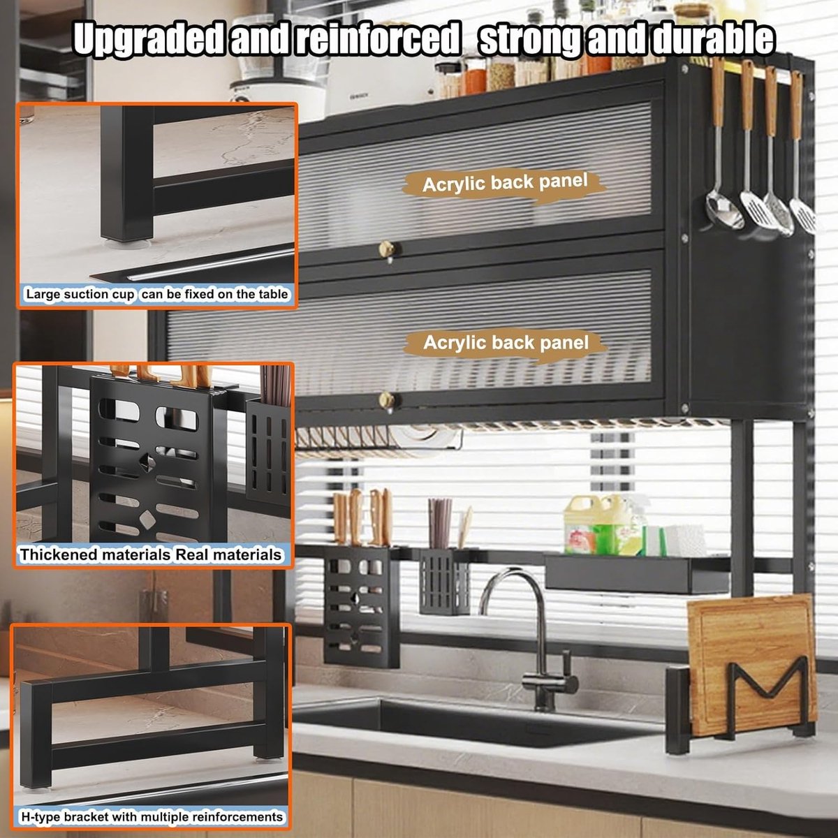 Metalen droogrek - Keuken organizer - Afwas drogen - 3-laags ontwerp - 85 cm - Wit