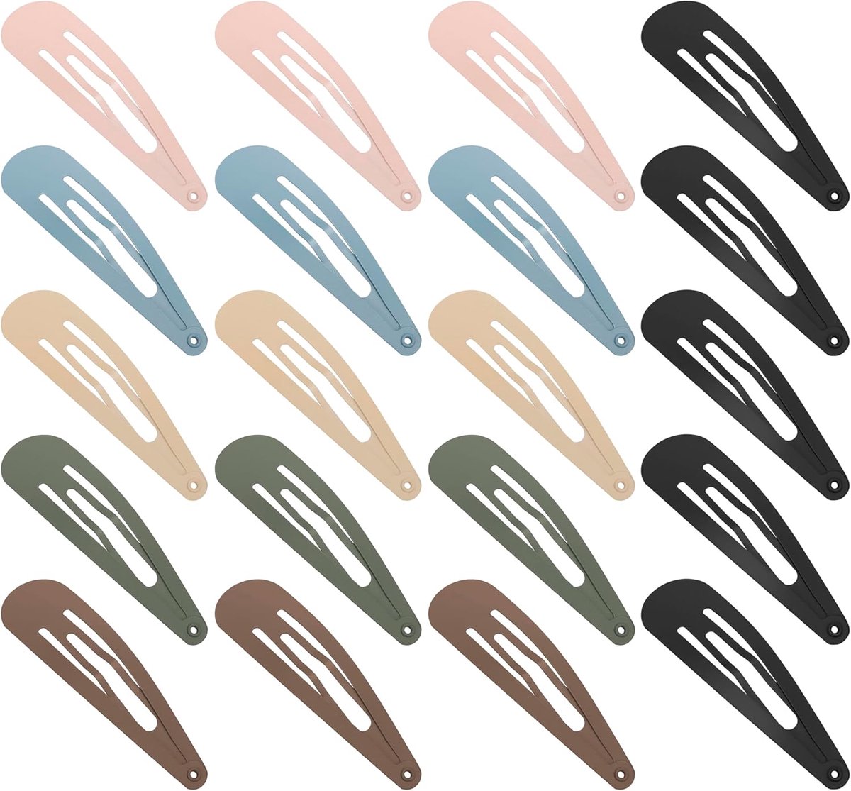 Haarclips Set - Snap Clips - Haar Styling - Matte Afwerking - 5.8 cm - Lichte Kleuren
