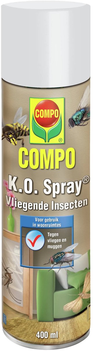 BARRIÈRE INSECT K.O Spray Vliegende Insecten - tegen vliegen, muggen, motten - snelle werking - spray 400 ml