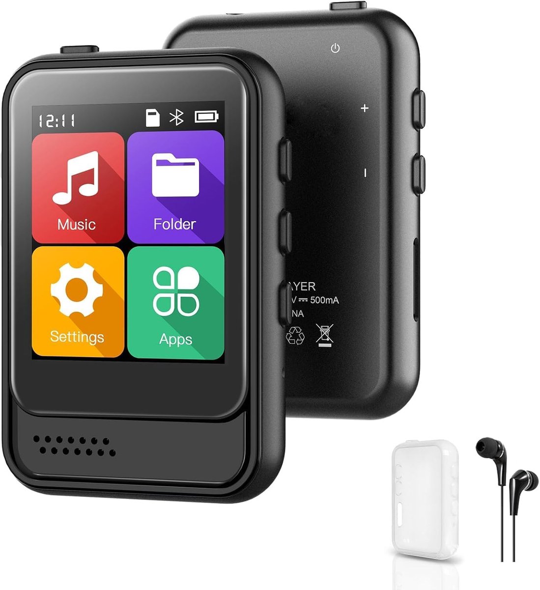 SNJY® MP3 Speler Bluetooth - MP4 Speler - Muziek Speler - Touchscreen - 16GB - Zwart