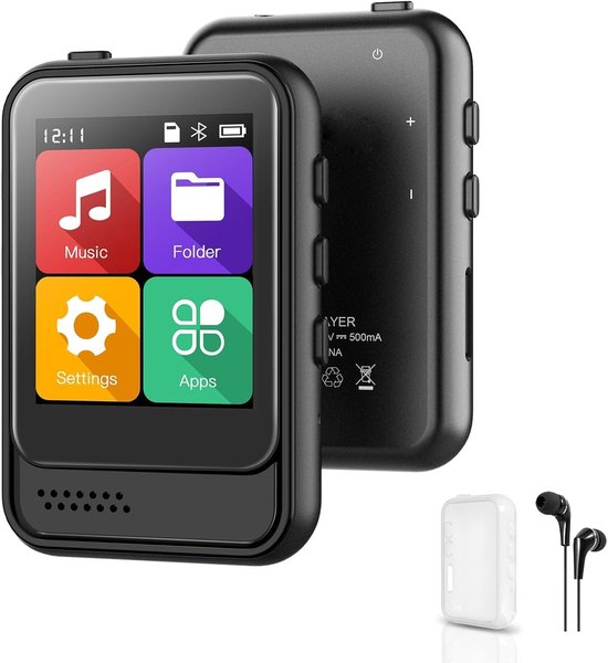 MP3 Player Bluetooth 5.3, Sport Musik-Player mit 16GB internen Speicher, UKW-Radio, E-Book, Schrittzähler, Sprachaufzeichnung und Unterstützung für bis zu 128 GB TF/Micro SD-Karte MP3 Player Bluetooth 5.3, Sport Musik-Player mit 16GB internen Speicher, UKW-Radio, E-Book, Schrittzähler, Sprachaufzeichnung und Unterstützung für bis zu 128 GB TF/Micro SD-Karte
