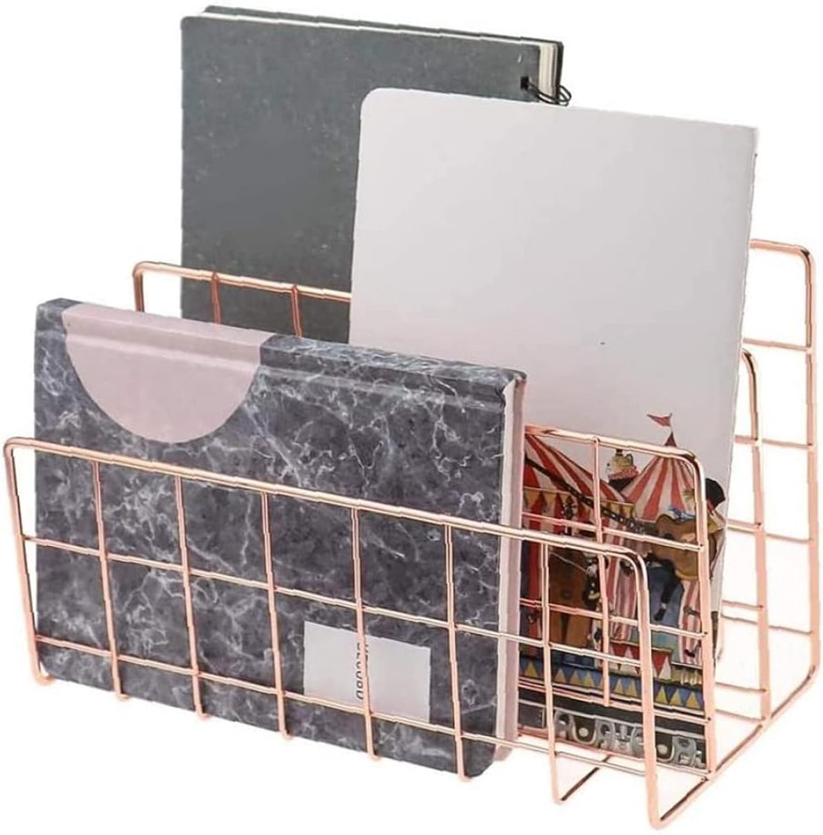 Documenten Organizer - Brievenbak - Kantoor Ordenen - Metaal - 24 x 12 x 15 cm - Roségoud