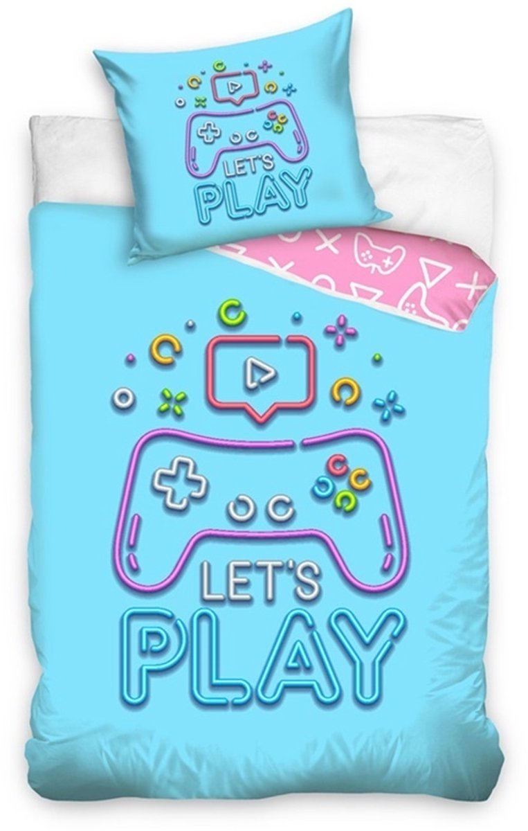 Gamer Dekbedovertrek let's Play 140 x 200 cm - 60 x 70 cm