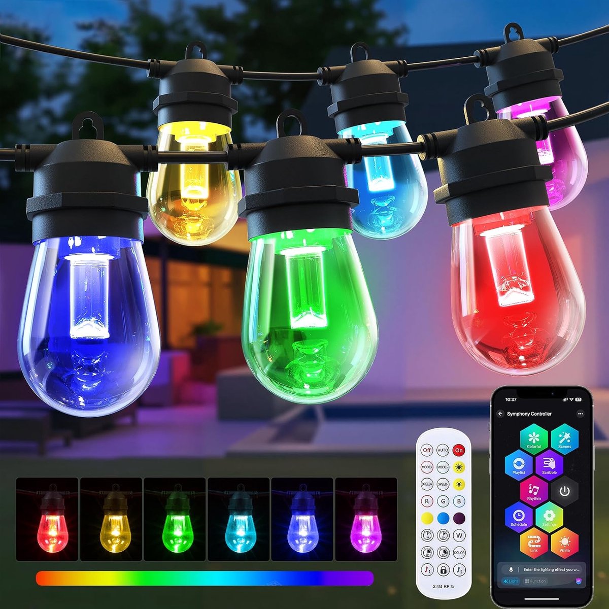 Slimme Buitenlampen - Sfeerverlichting Tuin - Feestelijke Decoratie - 16 Miljoen Kleuren -