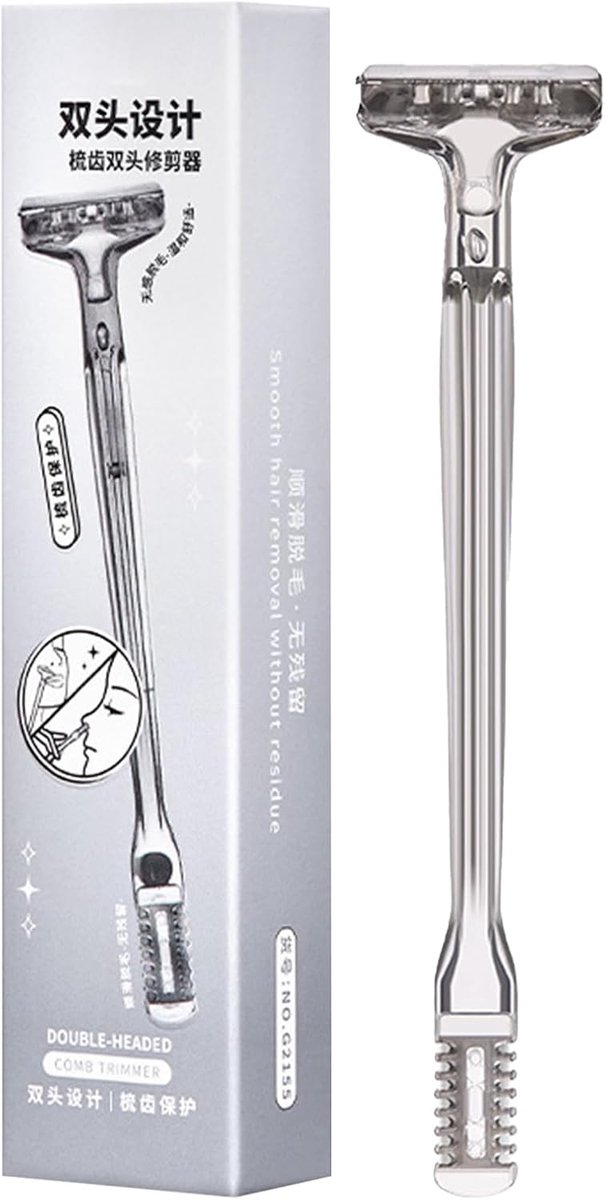 Neushaartrimmer - Gezichtstrimmer - Persoonlijke verzorging - Dubbele trimkoppen - 12.5 cm