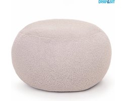 Drop & Sit - Poef - Teddy - Beige - Ø 50 cm