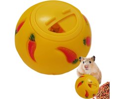 Voerbal voor Dieren - Knaagdier Speelgoed - Interactief Spelen - Voedsel Dispenser - 7.5 x 7.5 cm - Meerkleurig