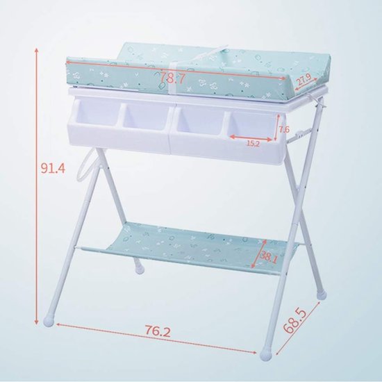 Baby Verschoontafel - Baby Verzorgingstafel - Baby Baden En Verschoonen - Opvouwbaar En Draagbaar — afbeelding 2