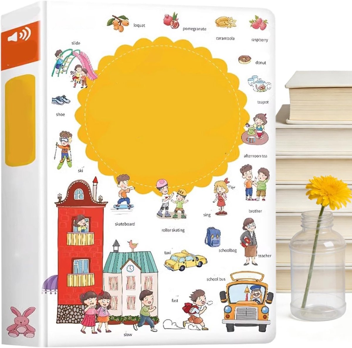 Kinder Praatboek - Engels Leren - Interactieve Spraak - 18 Thema's - 20x27x0.1cm - Meerdere Kleuren