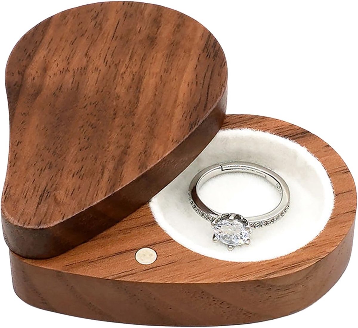 Houten Juwelendoos - Ringendoosje Cadeau - Bijzondere Momenten - Hartvormig Design - 67 cm Lengte - Natuurlijk Hout