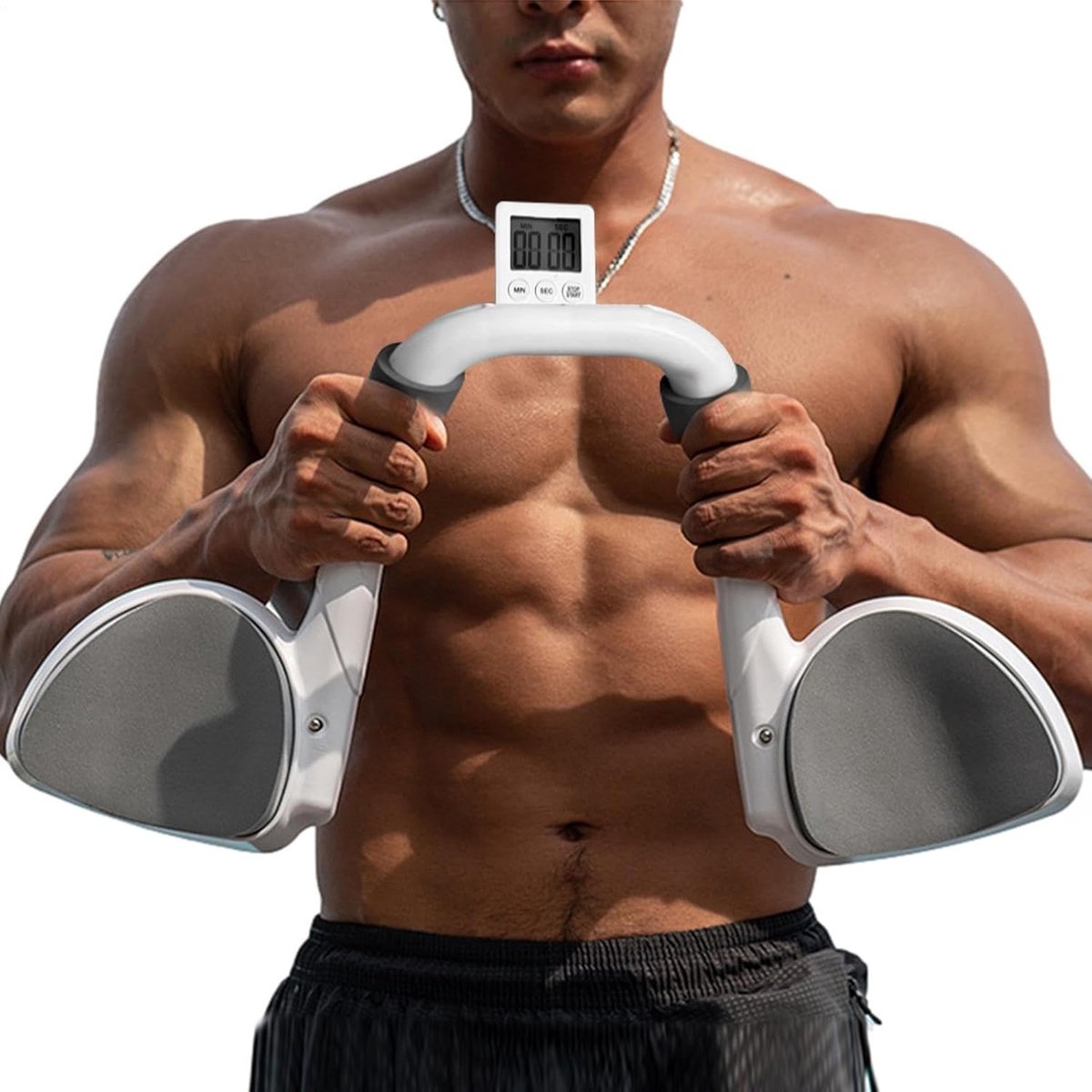 Planktrainer - Core Trainer - Buikspier Training - Met Timer - 31 x 22 x 12 cm - Grijs