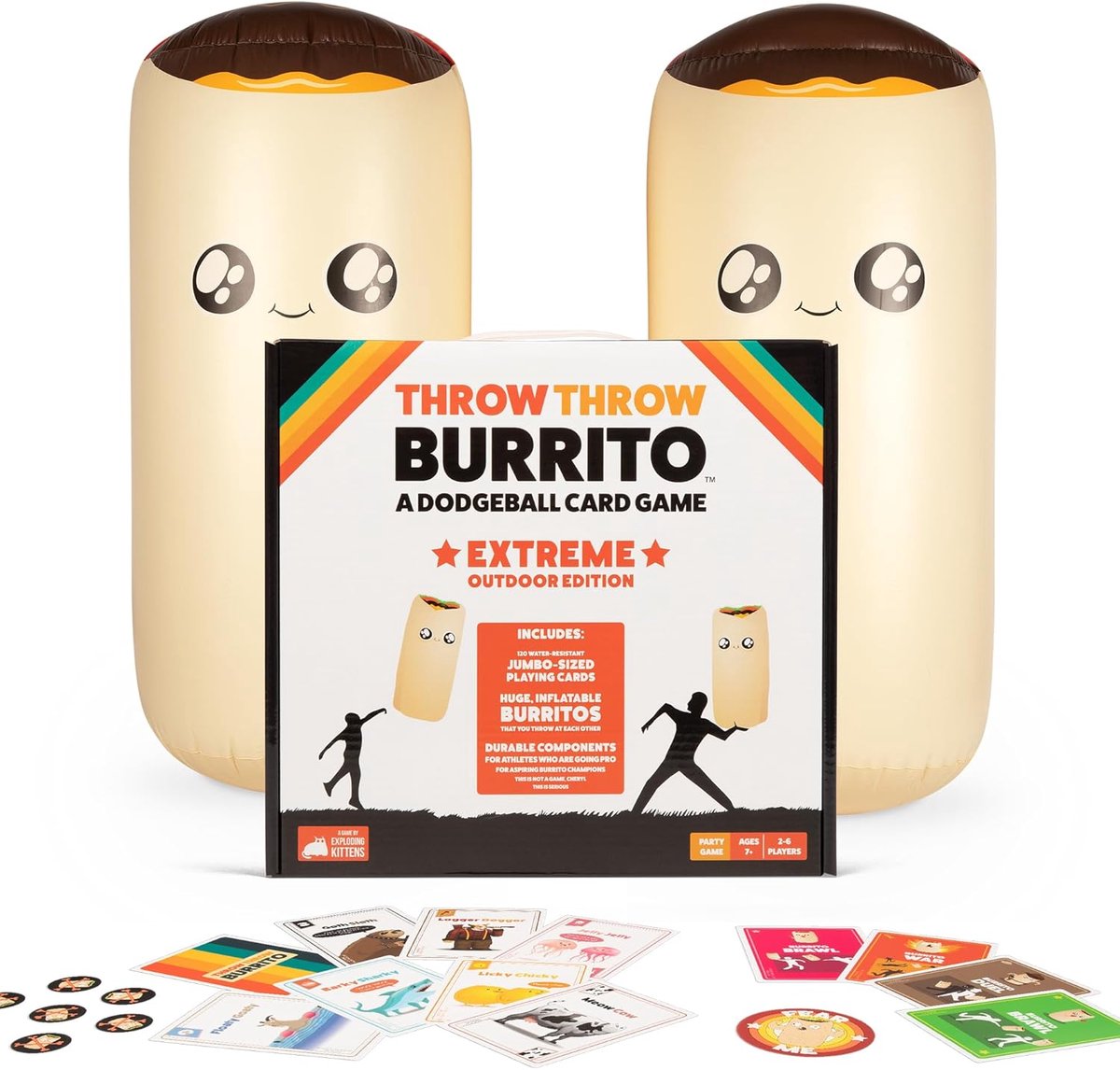 Gooi Gooi Burrito - Actie Spel - Buiten Spelen - Opblaasbare Burrito's - 26x7x25 cm - Multicolor