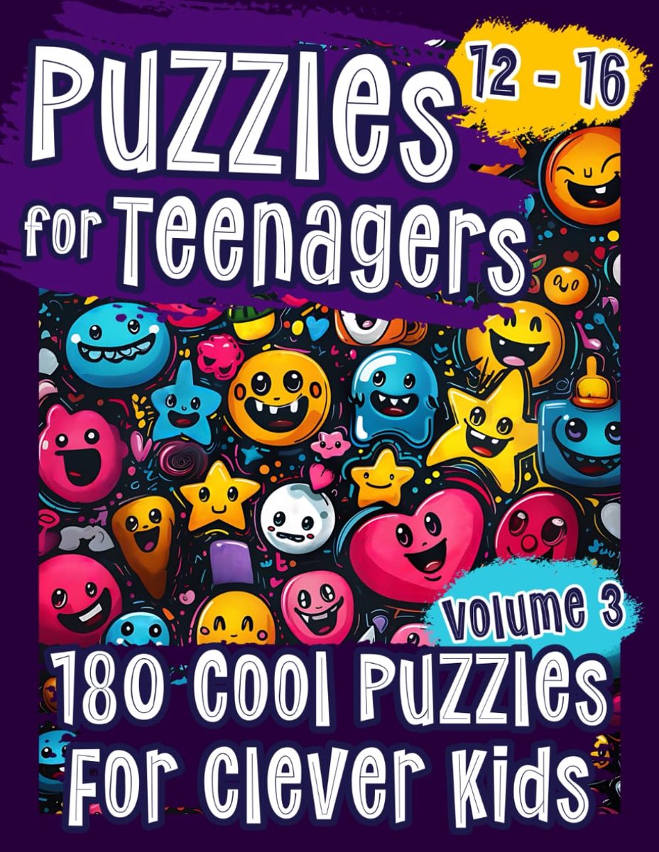 Puzzelboek Tieners - Hersenkrakers Woordspel - Scherm Tijd Beperken - 180 Diverse Puzzels - DIN A4 Formaat