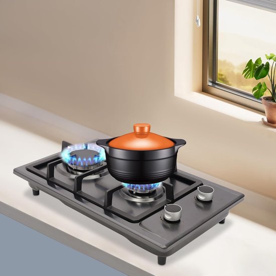 Gasfornuis 2 Branders - Draagbare Kookplaat - Buiten Koken - Inclusief Slang Ventiel - 51 x 31 x 10 cm — afbeelding 5
