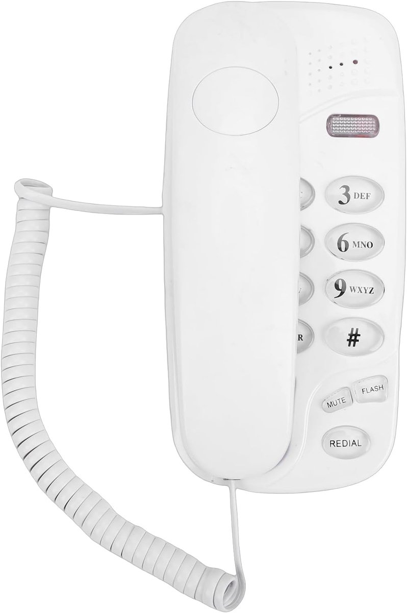 Vaste Telefoon - Huistelefoon - Thuiscommunicatie - Wandmontage Optie - 21 x 10 x 7 cm - Wit