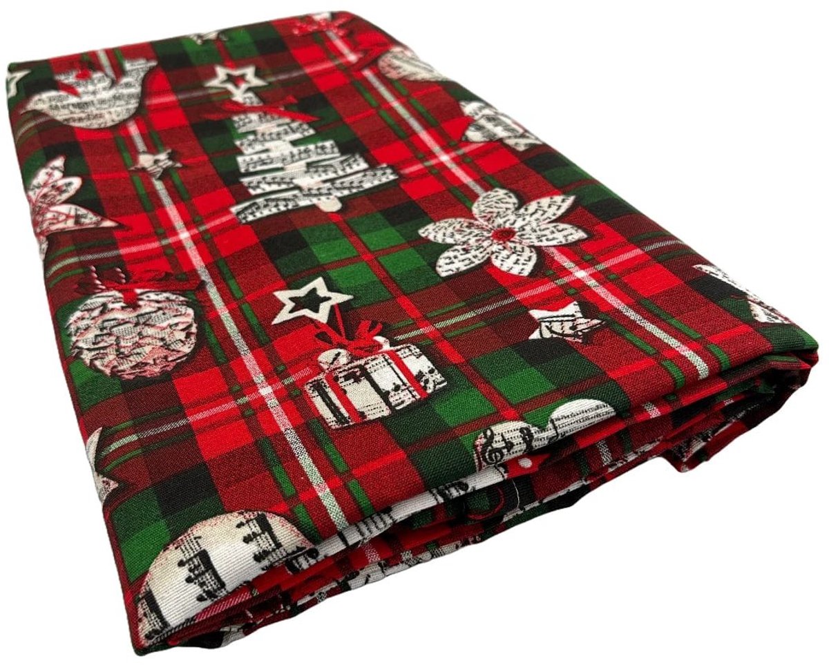 Tafelkleed Tartan Kerst Rood Large - 140x220 - Katoen - Mood Company