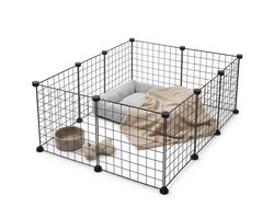 Cheqo® Dierenren 35 cm Hoog - Konijnenren - Konijnenren Binnen - Cavia Ren - Cavia Ren Binnen - Puppyren voor Kleine Pups - Puppy Speelren - Knaagdierenren - Huisdieren Ren Binnen - 12 Panelen ca. 35 x 35 cm