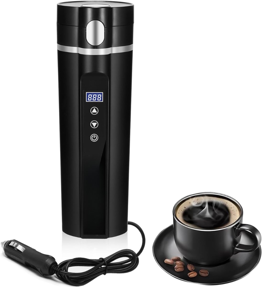 SVN® Draagbare Waterkoker – 450 ML - Mini Waterkoker - Portable Reis Waterkoker - Zwart -24cmx 7cmx 7cm; 490 g
