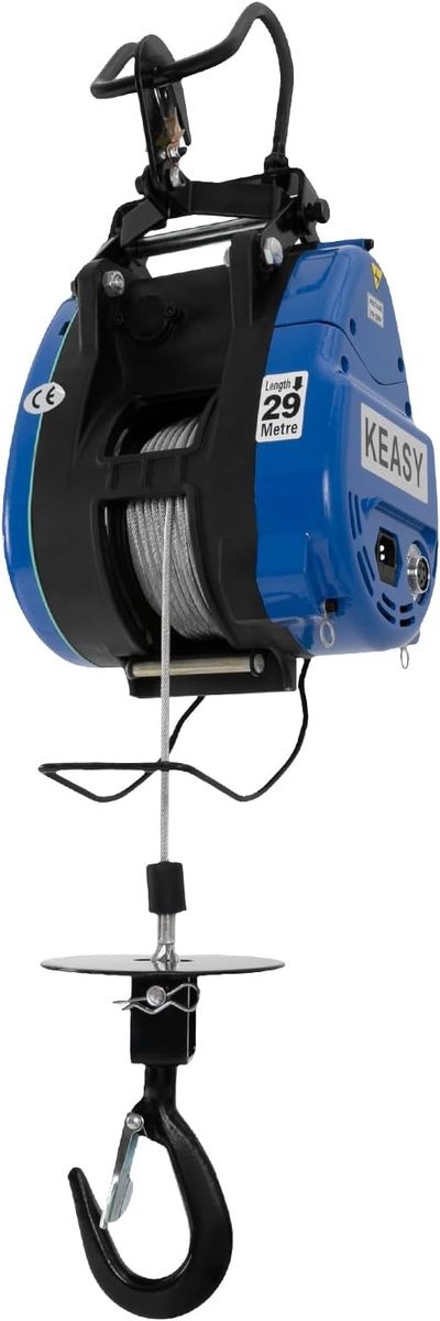 Elektrische Lier - Takel - Goederen Hefen - Draadloze Afstandsbediening - 250 kg Draagkracht - Blauw