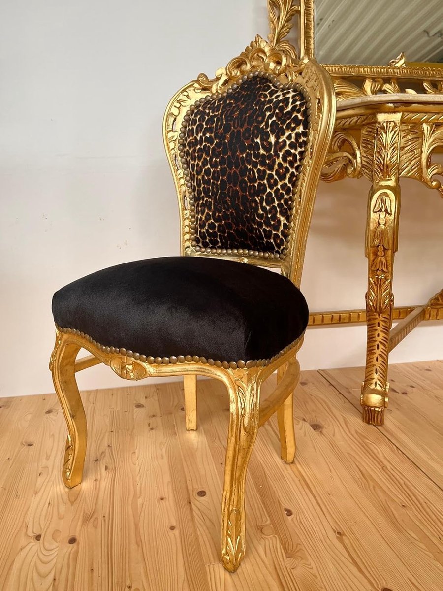Barok Eetkamerstoel - Luxe Stoel - Woonkamer Inrichting - Handgemaakt Massief Hout - 56 x 54 x 105 cm