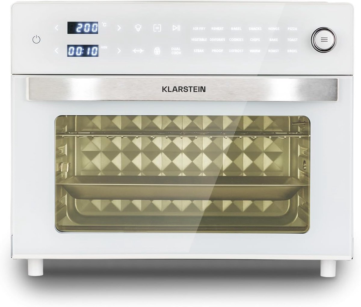 Heteluchtfriteuse XXL - Airfryer Oven - Grote Maaltijden Bereiden - 18 Programma's Dubbel Koken - 30 Liter Capaciteit - Wit