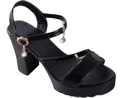 Dames Sandalen - Zomerse Hoge Hakken - Feestelijke Gelegenheden - Verstelbare Enkelband - 10cm Hak 3cm Plateau