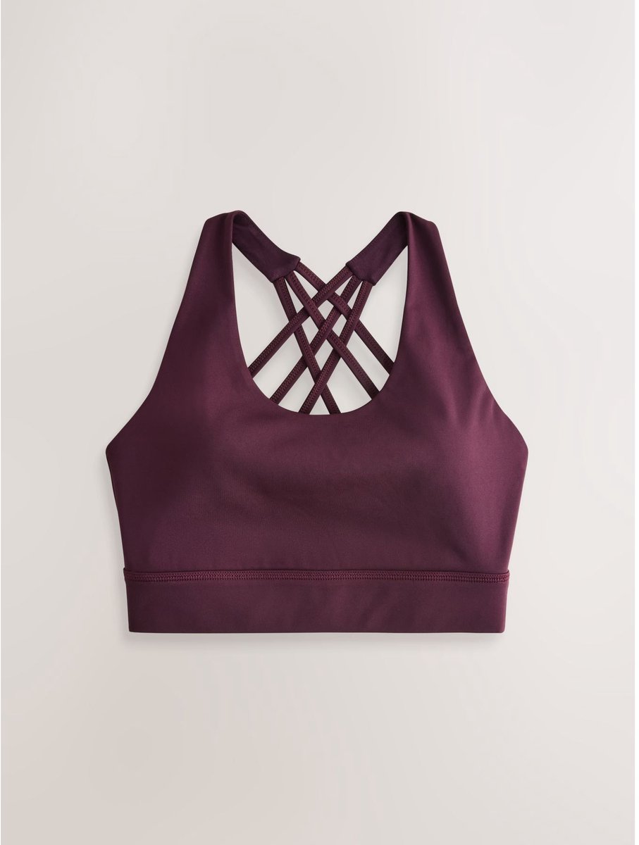 Next Dames - Sportbeha met gekruiste bandjes aan achterzijde - Rood Burgundy Red